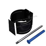 Держатель трубы МЕТАЛЛ ПРОФИЛЬ PURMAN BLACK EDITION D100 (на кирпич) Ral 9005